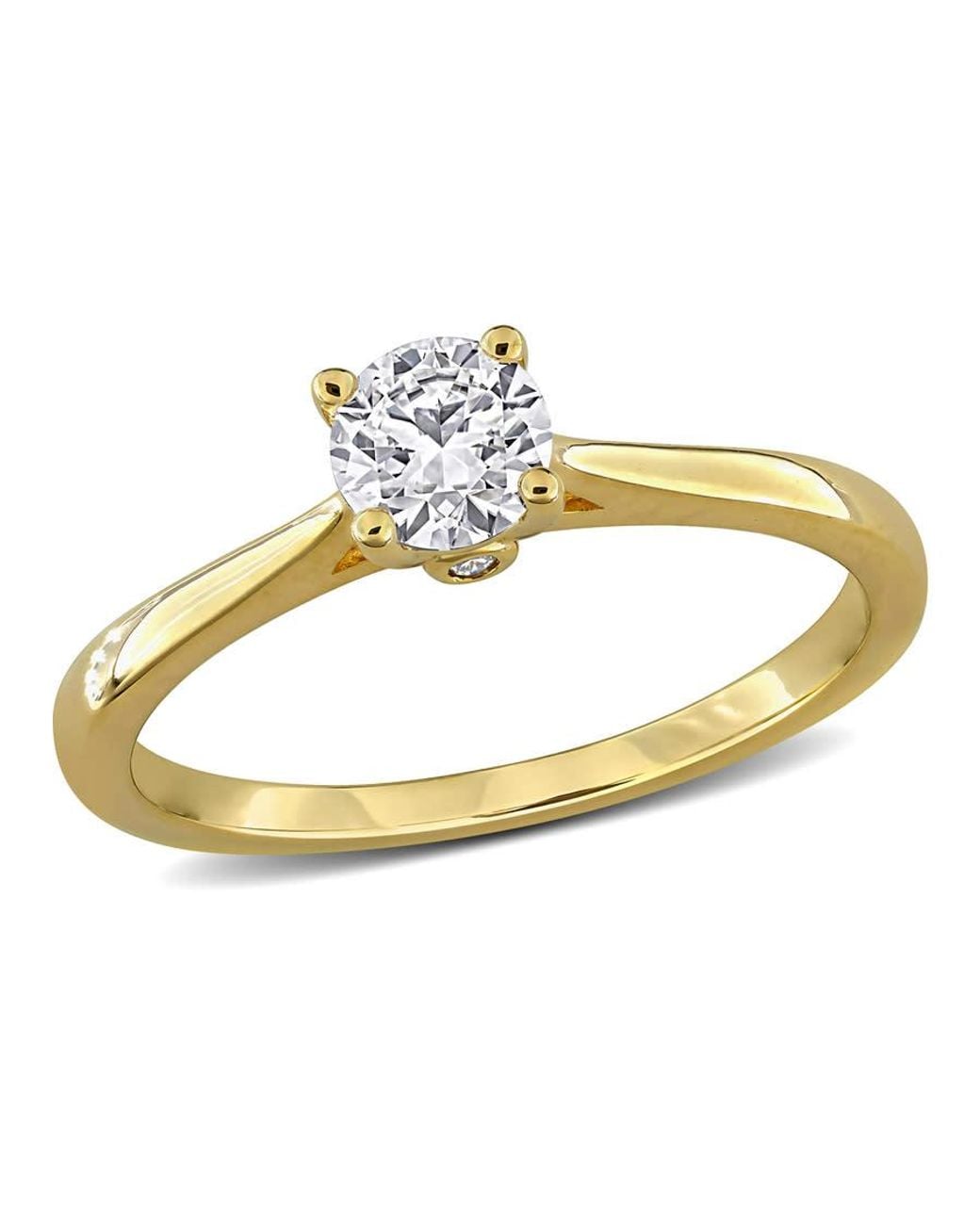 Created Forever Metallic 1/2Ct Tw Lab-Grown Diamond Solitaire Engagement Ring With Side Accents for men
