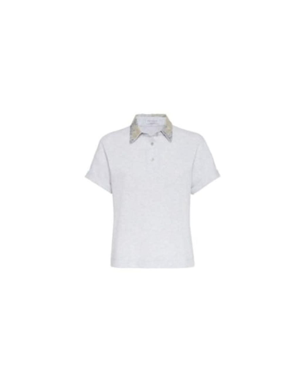 Brunello Cucinelli White Light Short Sleeve Shirt for men