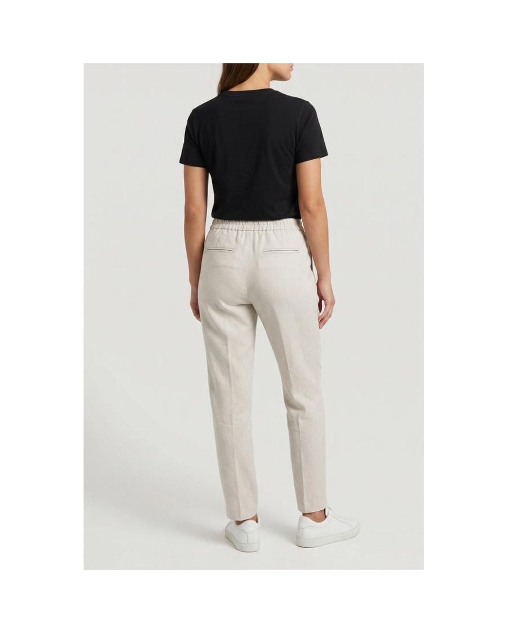 Brunello Cucinelli White Light Linen Blend Trousers, Brand Size 42 (Us for men