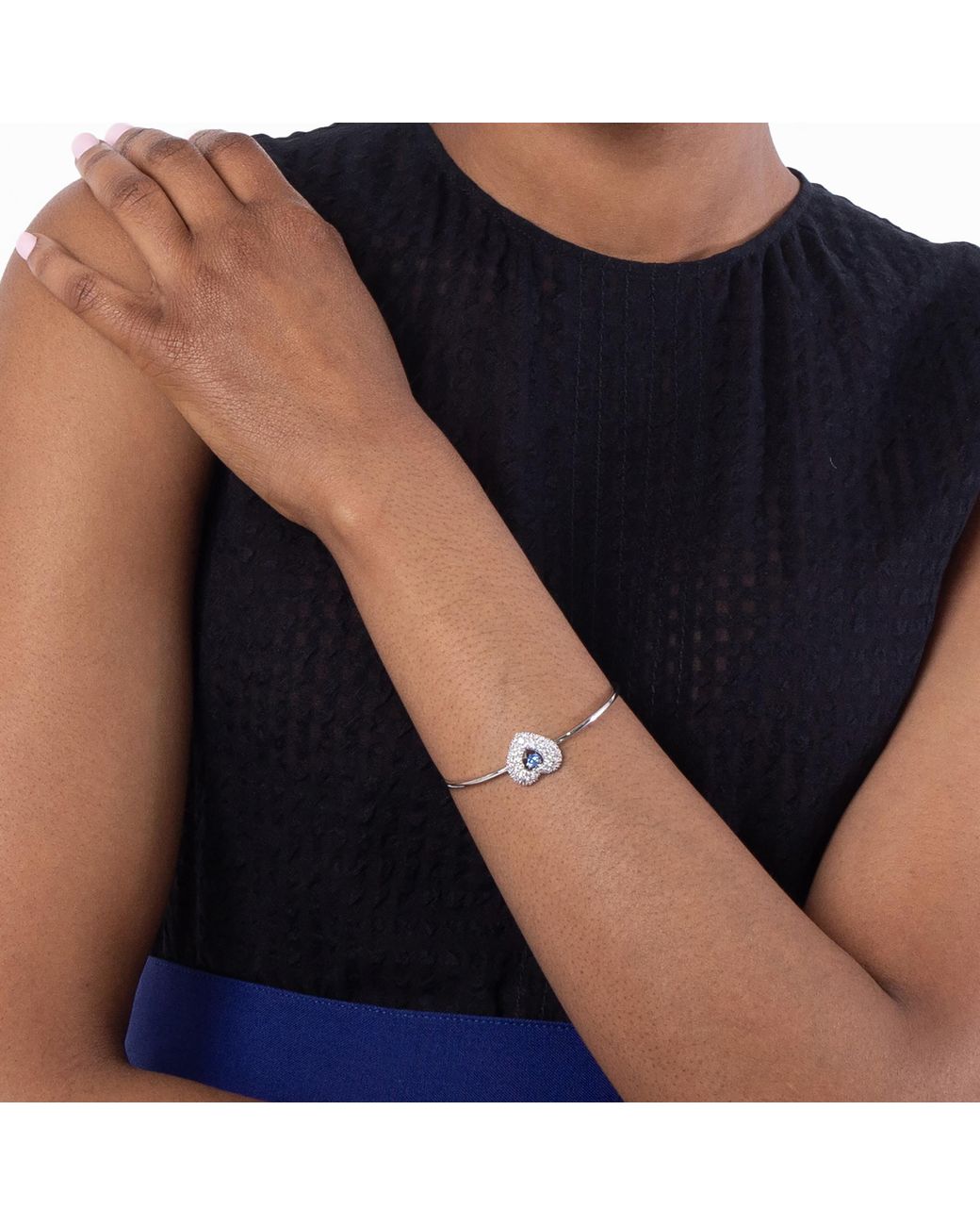 Swarovski Metallic Hyperbola Soft Bangle Heart Rhodium Shiny for men