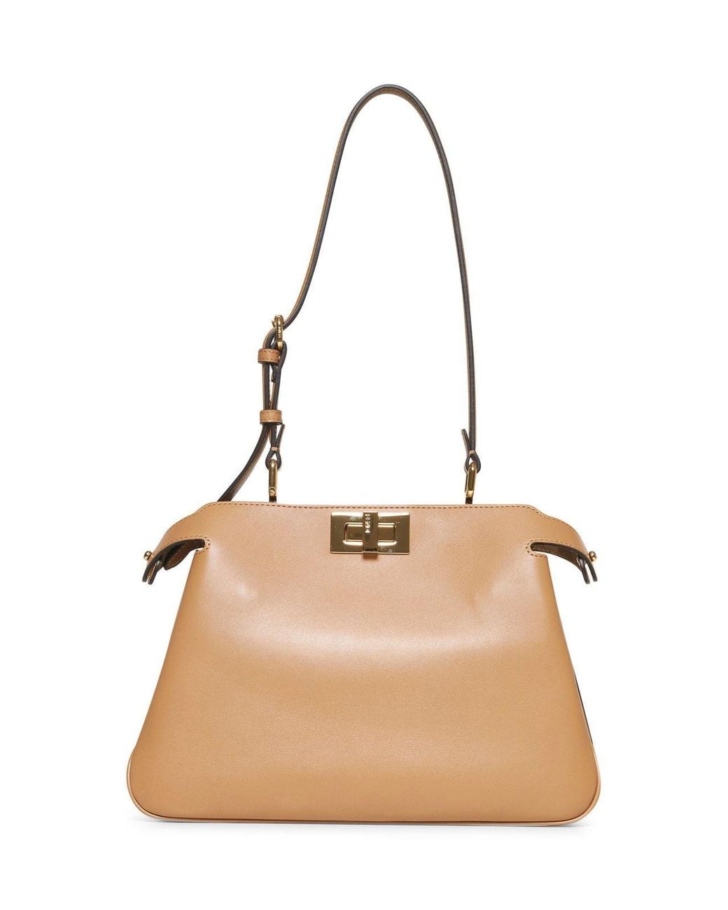 Fendi Natural Peekaboo Twist-Lock Small Shoulder Bag