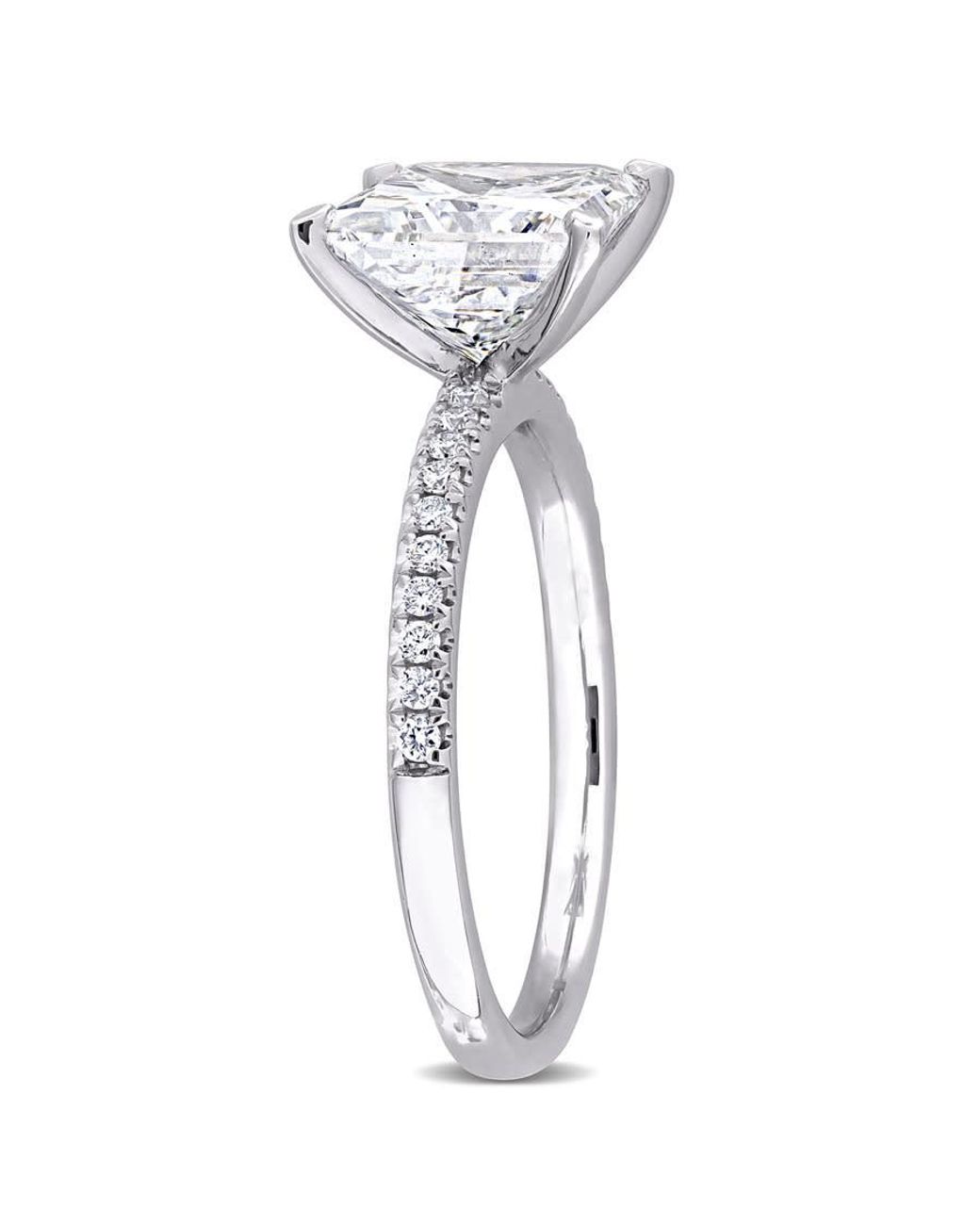 Created Forever Metallic 3 1/6Ct Tw Princess And Round-Cut Lab-Grown Diamond Solitaire Engagement Ring for men