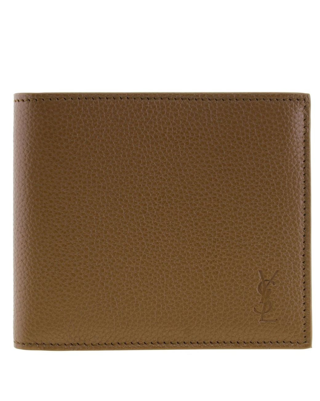 Saint Laurent Brown Cassandre Leather East/West Wallet for men
