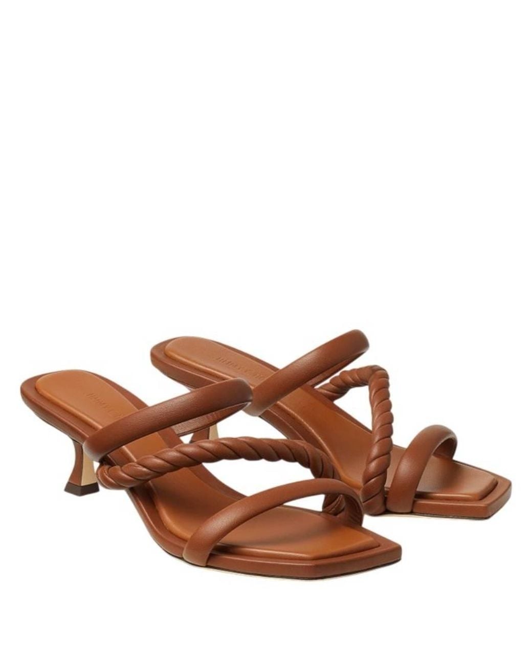 Jimmy Choo Brown Diosa 50 Leather Sandals, Brand Size 34.5 Us