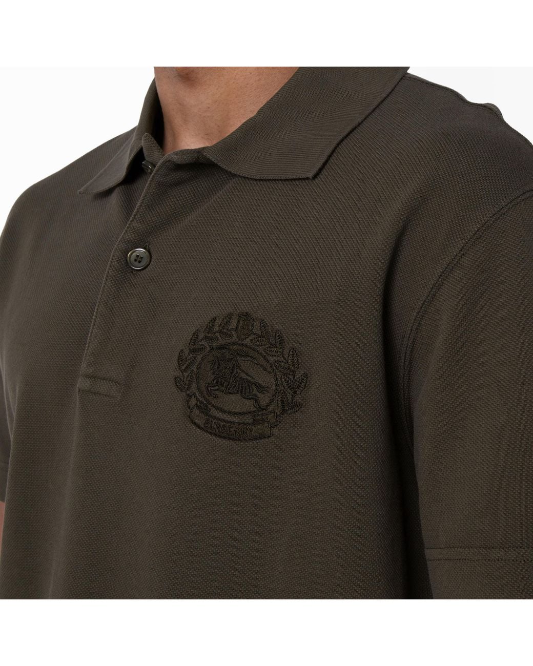 Burberry Black Ekd Embroidered Cotton Polo Shirt for men