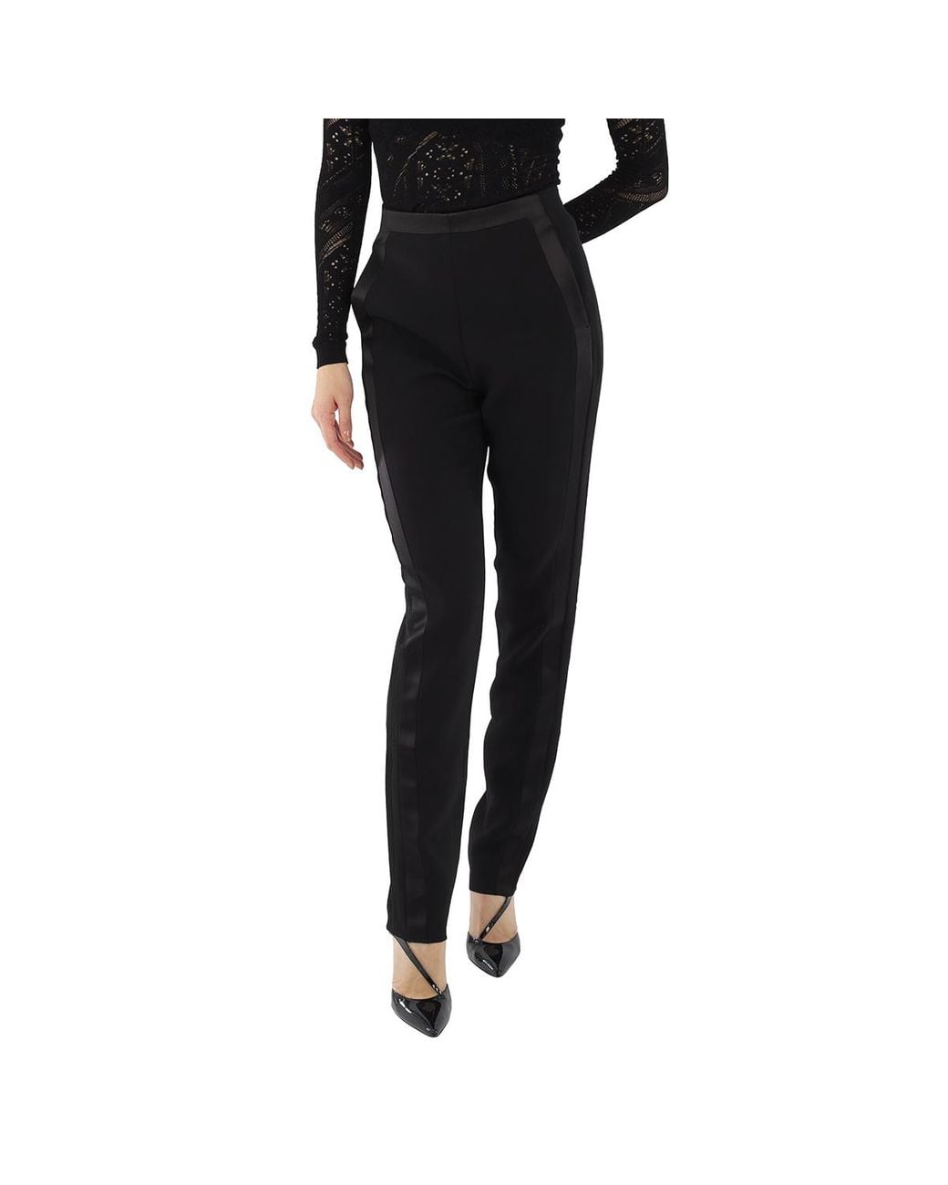 Roberto Cavalli Black Ladies Stretch Wool Crepe Trousers, Brand Size 40 (Us for men
