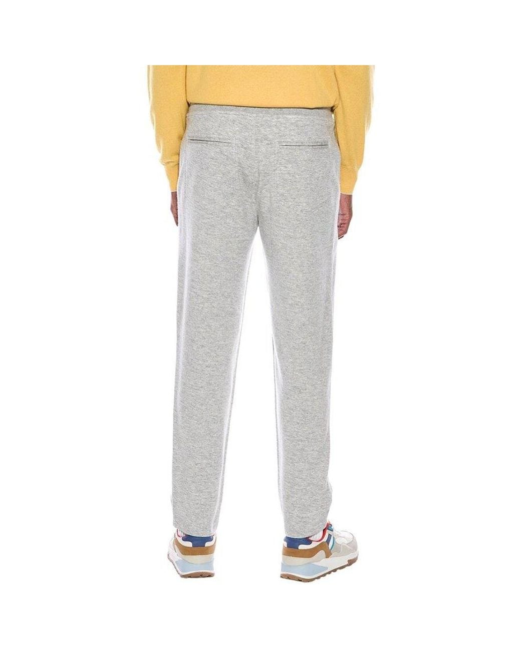 Brunello Cucinelli Gray Drawstring Knit Trousers, Size Large for men