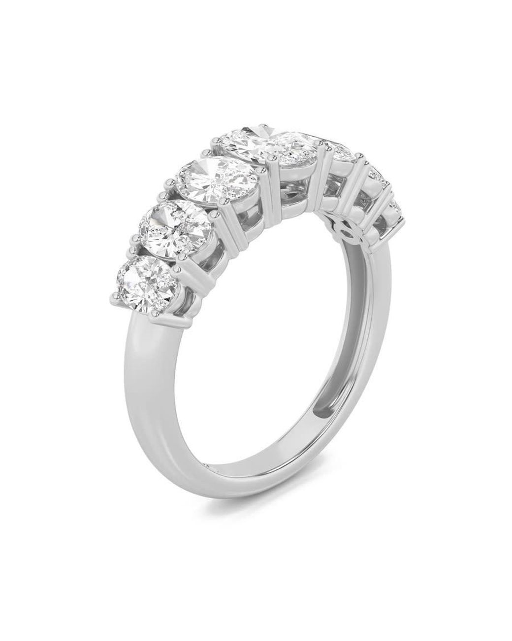 Mure And Co White 2Ctw Oval Shaped Lab Grown Diamond (F/Vs) Seven Stone Band Ring for men