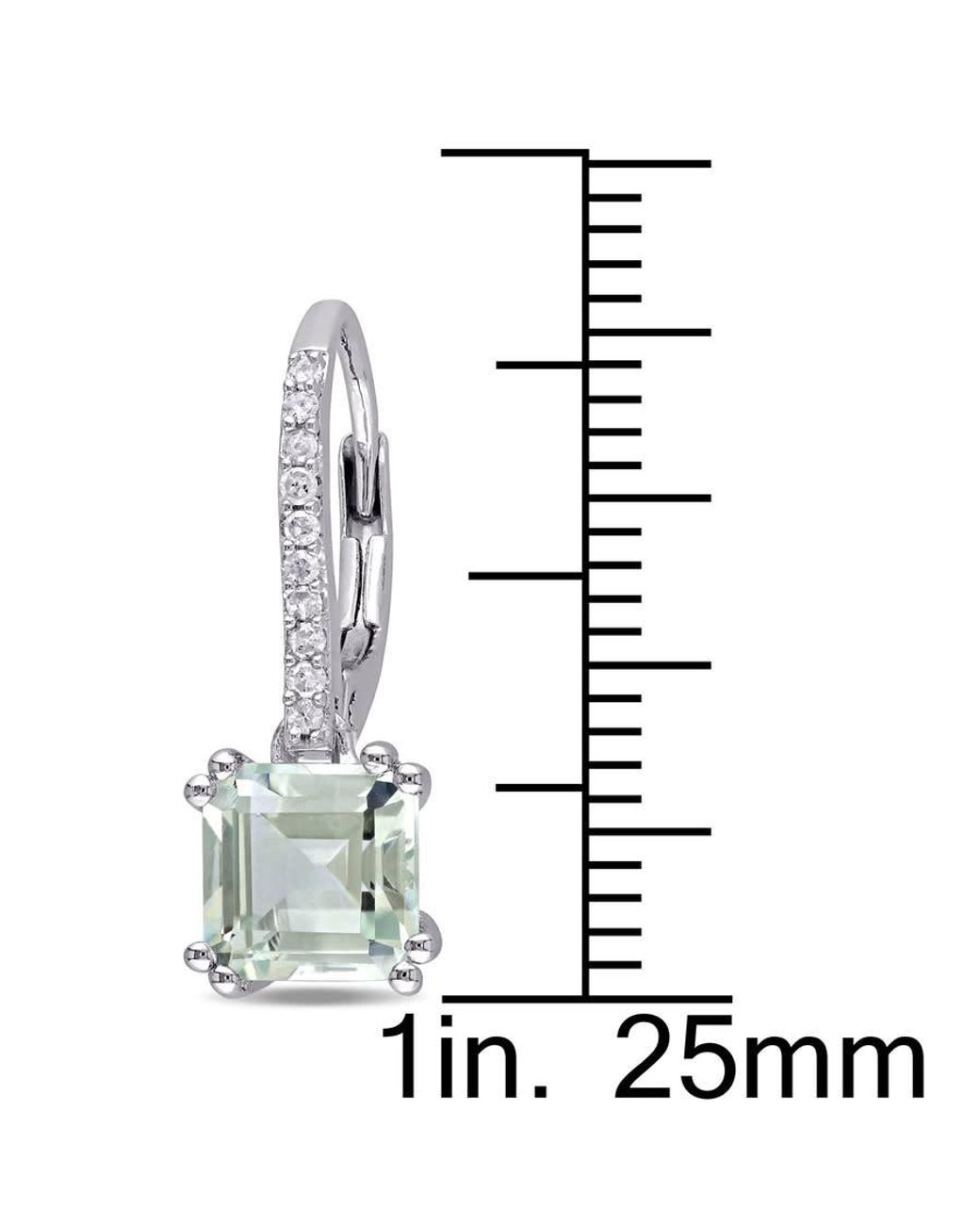 Amour Metallic 2 1/3Ct Tgw Quartz And 1/10Ct Tdw Diamond Leverback Earrings for men
