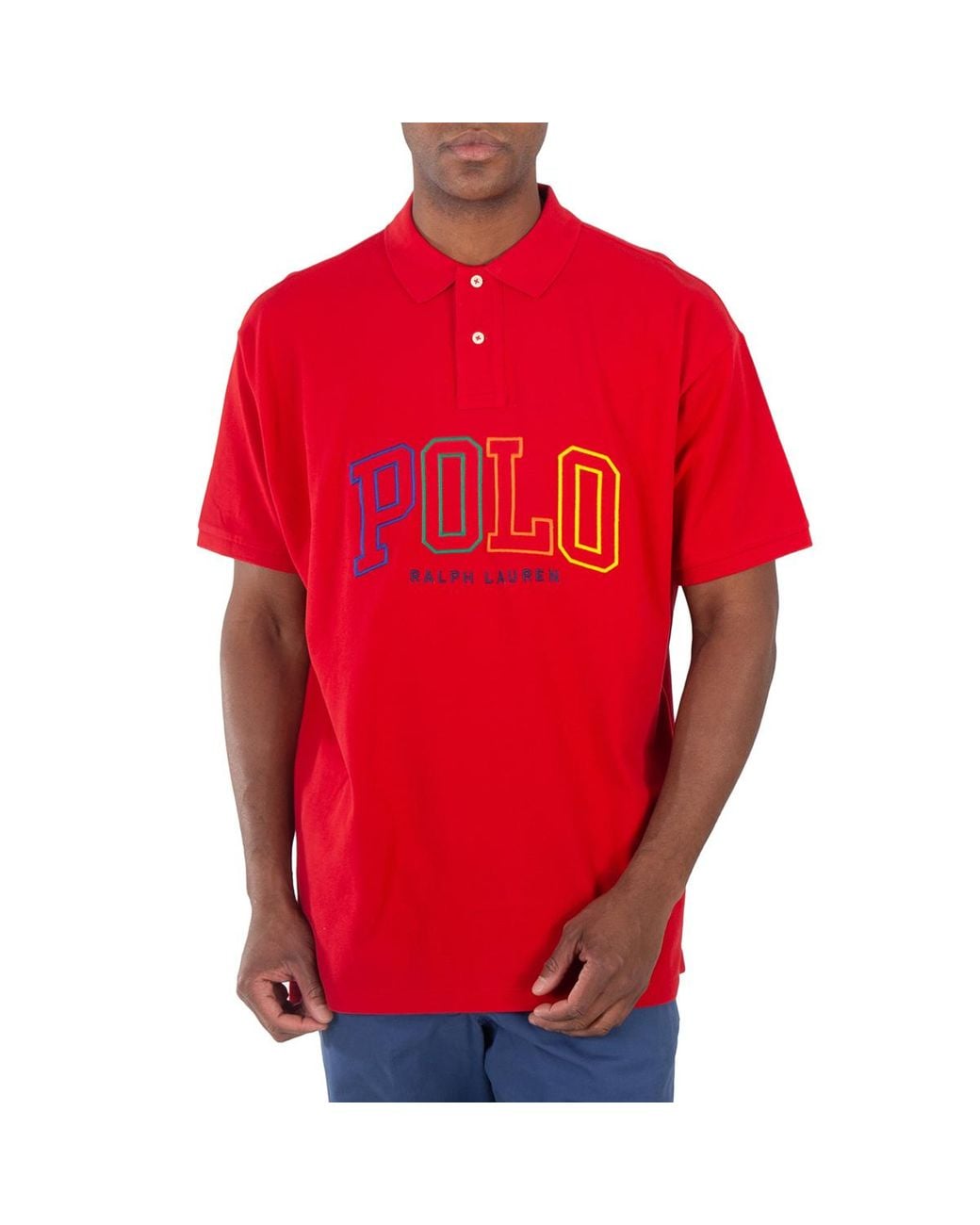 Polo Ralph Lauren Red 20/1 Big Fit Logo Mesh Polo Shirt for men