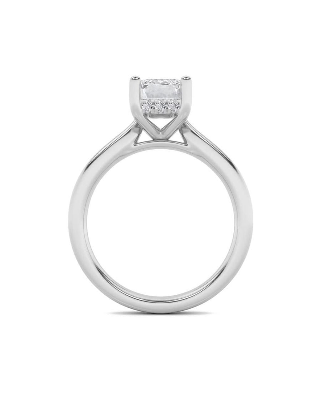 Mure And Co Metallic 2Ctw Radiant Shaped Lab Grown Diamond (F/Vs) Hidden Halo Cathedral Shank Engagement Ring for men