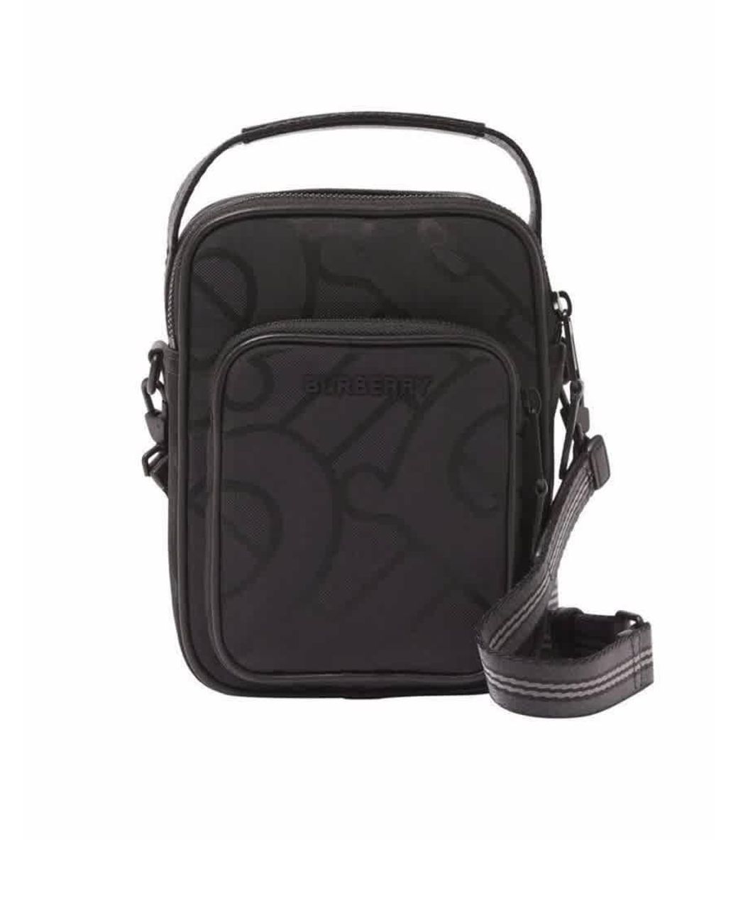 Burberry Wyatt Logo Jacquard Pocket Bag in Black for Men | Lyst