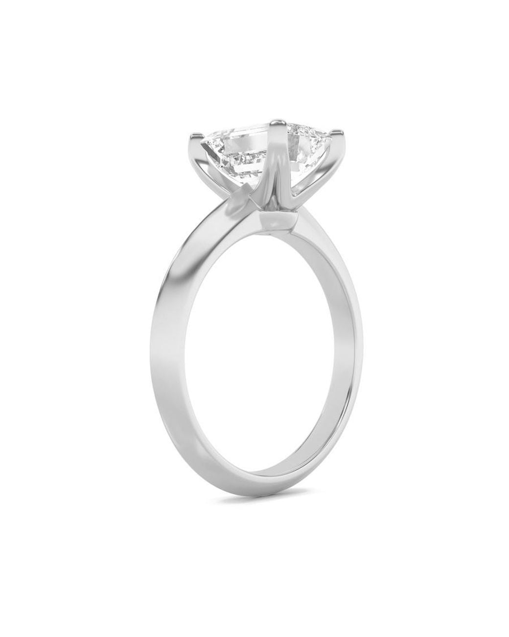 Mure And Co Metallic 2Ctw Radiant Shaped Lab Grown Diamond (F/Vs) Knife Edge Shank Solitaire Engagement Ring for men
