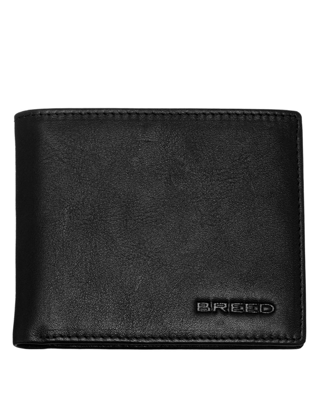Breed Black Locke Genuine Leather Bi-Fold Wallet for men