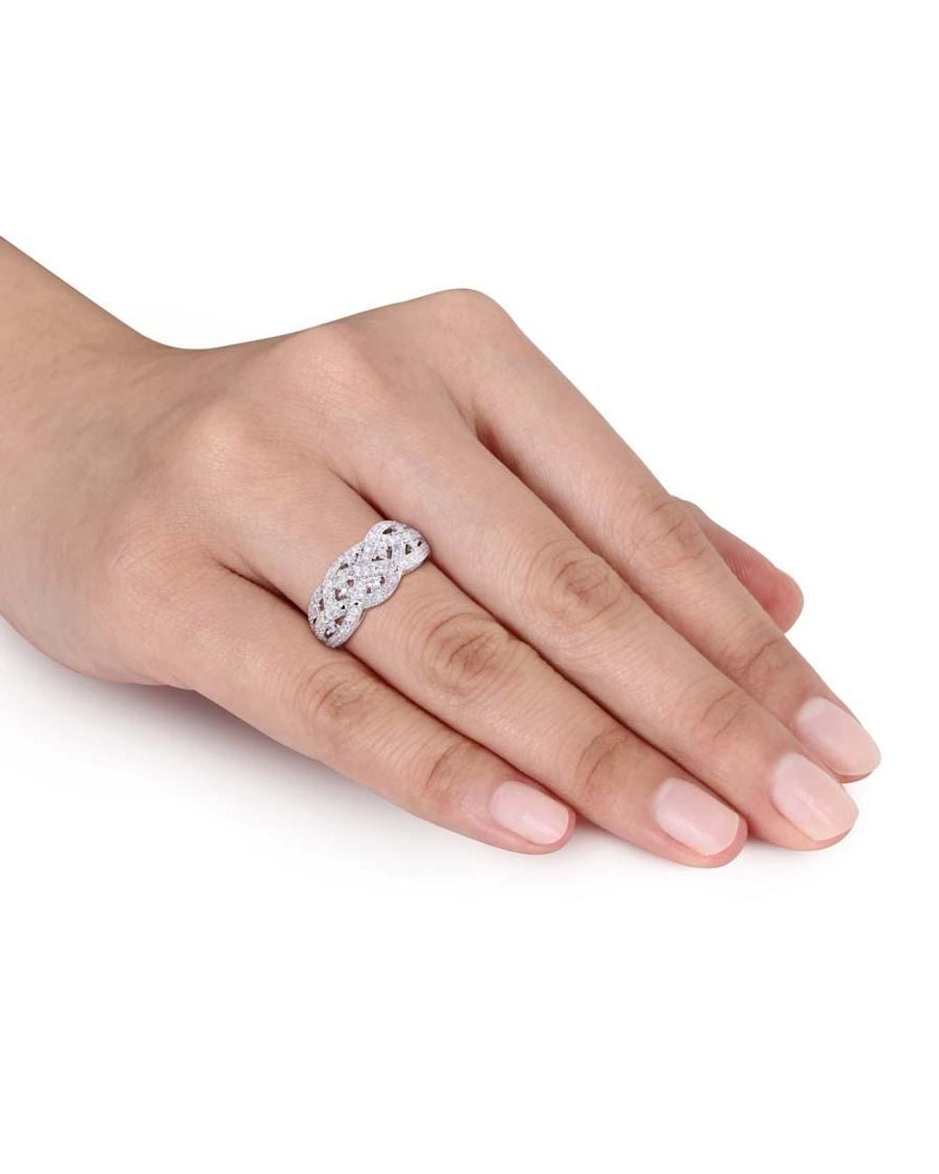 Amour Metallic 1/4 Ct Tw Diamond Entwined Ring for men