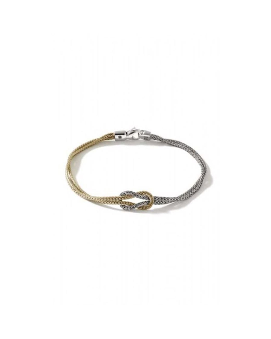 John Hardy Metallic Manah Classic Chain 14K And Sterling Double Row Bracelet for men