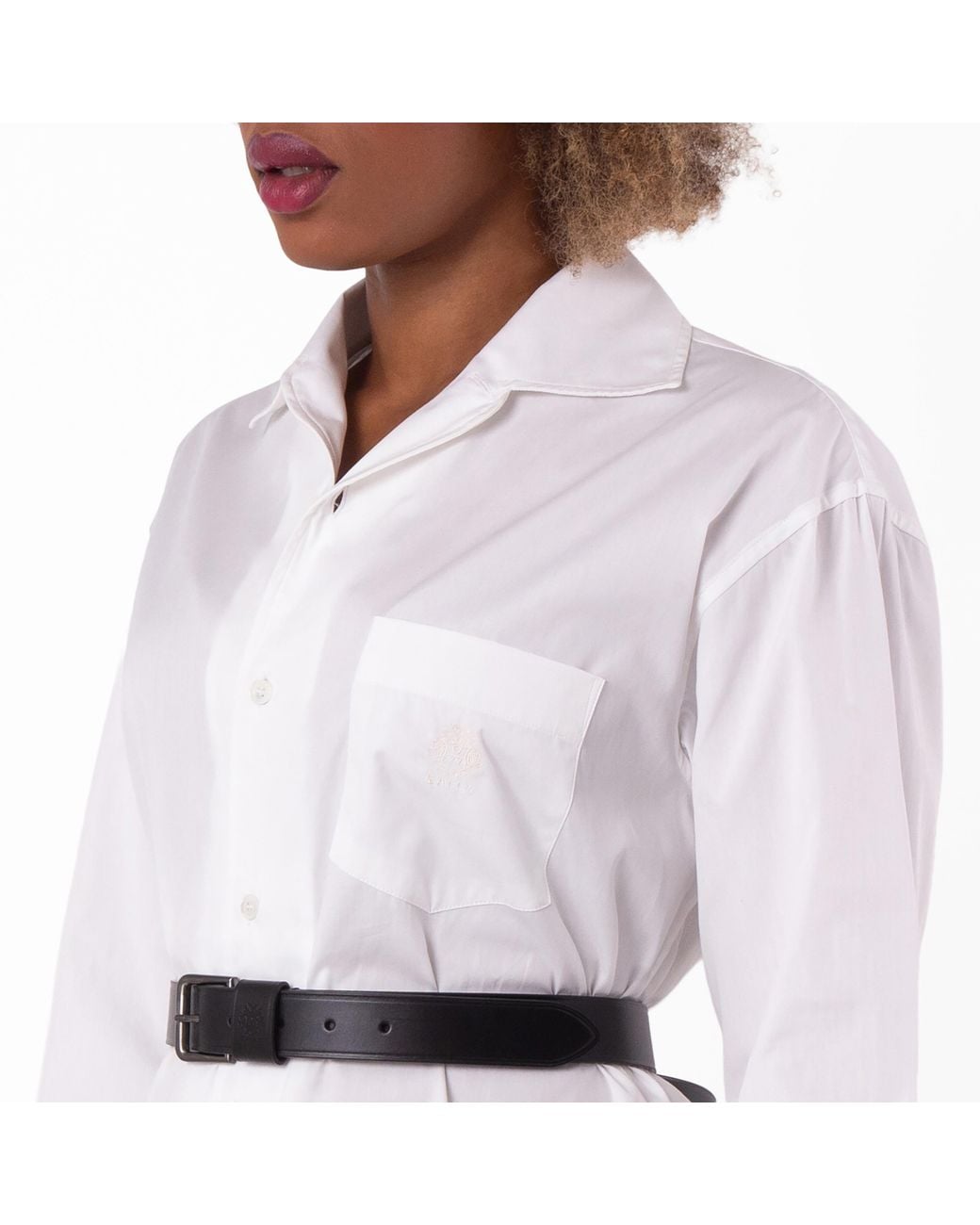 Bally White Embroidered Logo Button-Up Shirt