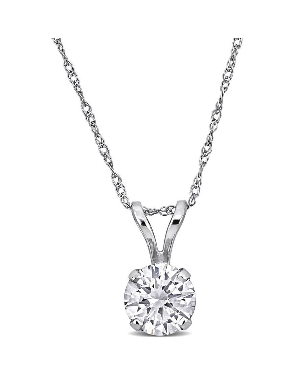 Created Forever Metallic 1Ct Tw Lab-Grown Diamond Solitaire Pendant With Chain for men