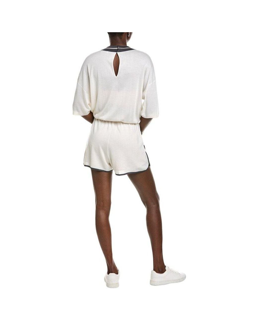 Brunello Cucinelli White Cashmere Blend Tennis Dress, Size Large for men