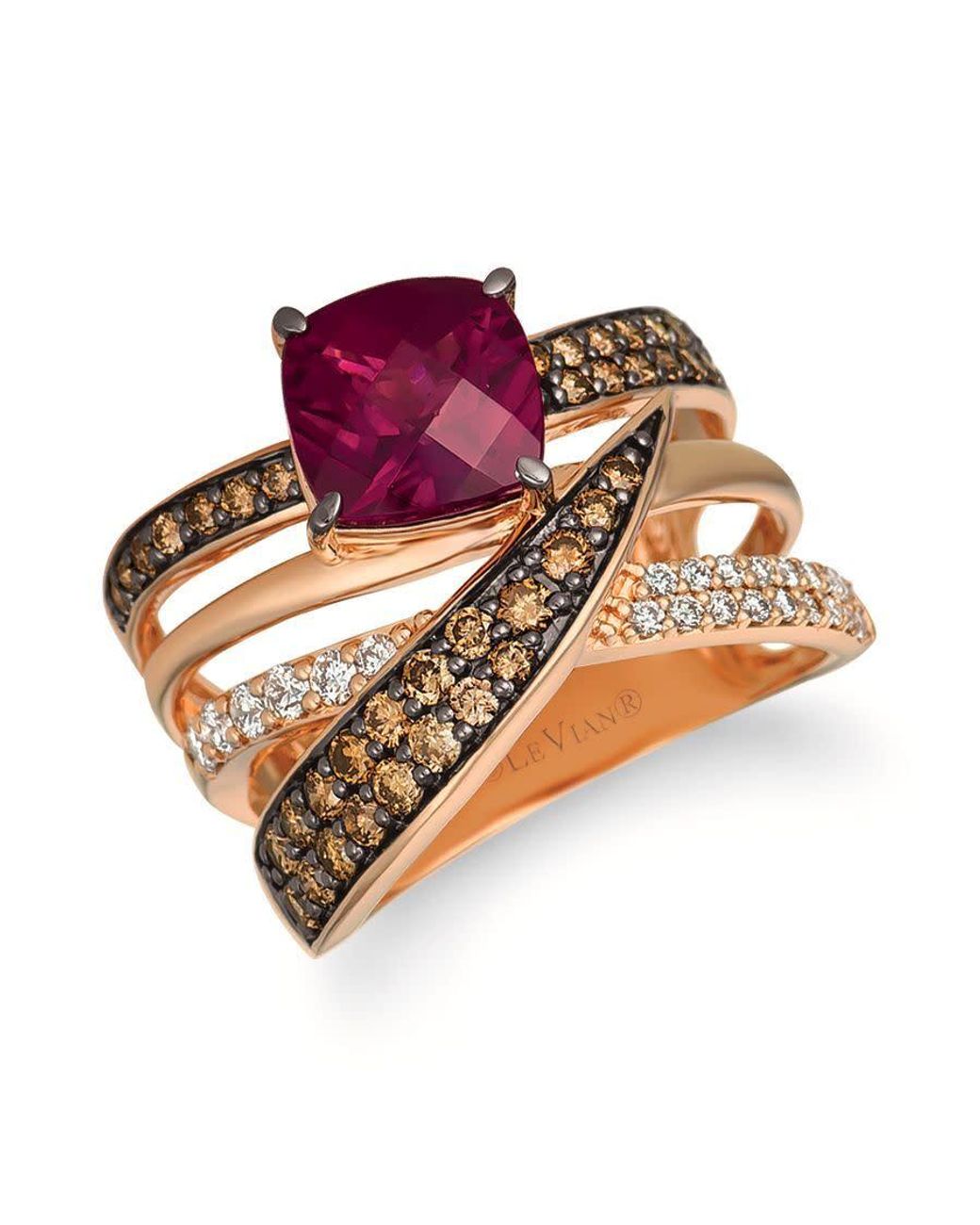 Le Vian Pink Ladies Raspebrry Rhodolite Gladiator Rings Set for men