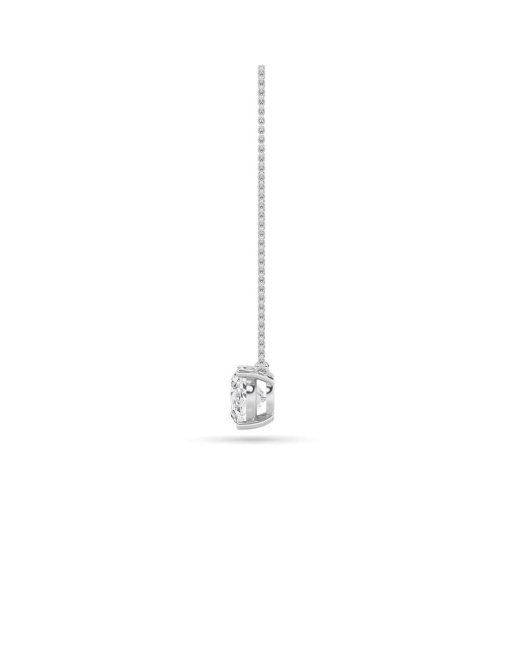 Mure And Co Metallic 2Ctw Oval Shaped Lab Grown Diamond (F/Vs) East West Solitaire Necklace for men