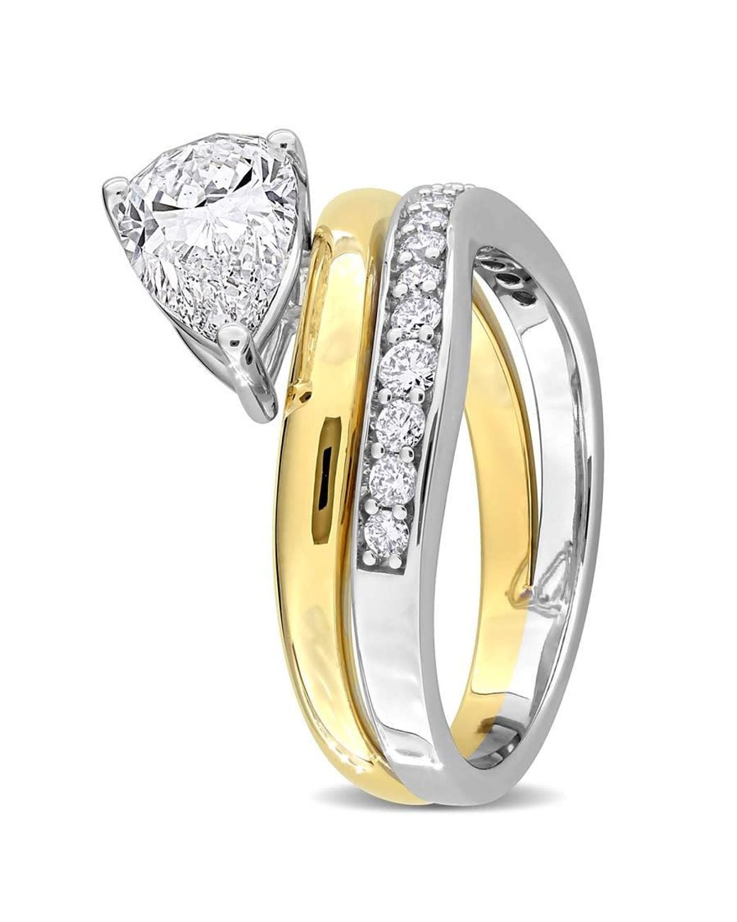 Created Forever Metallic 1 3/4Ct Tw Pear And Round Lab-Grown Diamond Ring for men