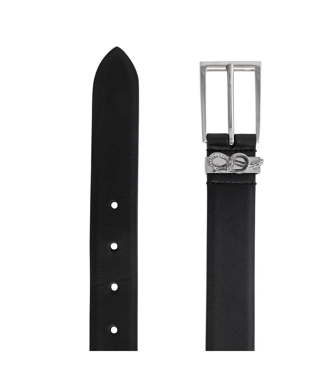 Roberto Cavalli Black Palladium Podium Soft Calf Leather Belt, Cm for men