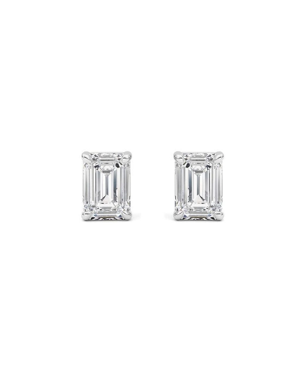 Mure And Co Metallic 2Ctw Emerald Shaped Lab Grown Diamond (F/Vs) Stud Earrings for men