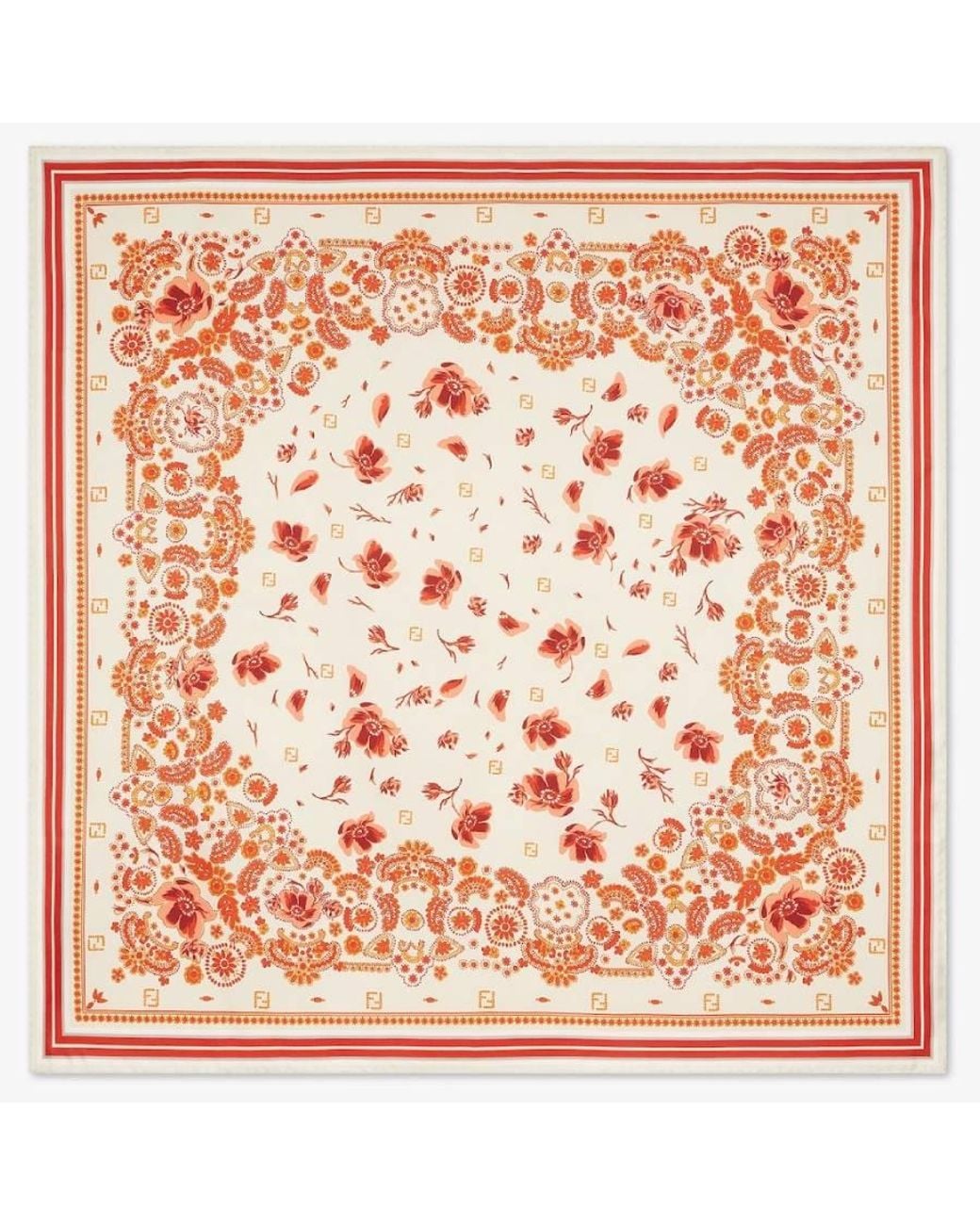 Fendi Pink Bandana Print Ff Square Foulard for men