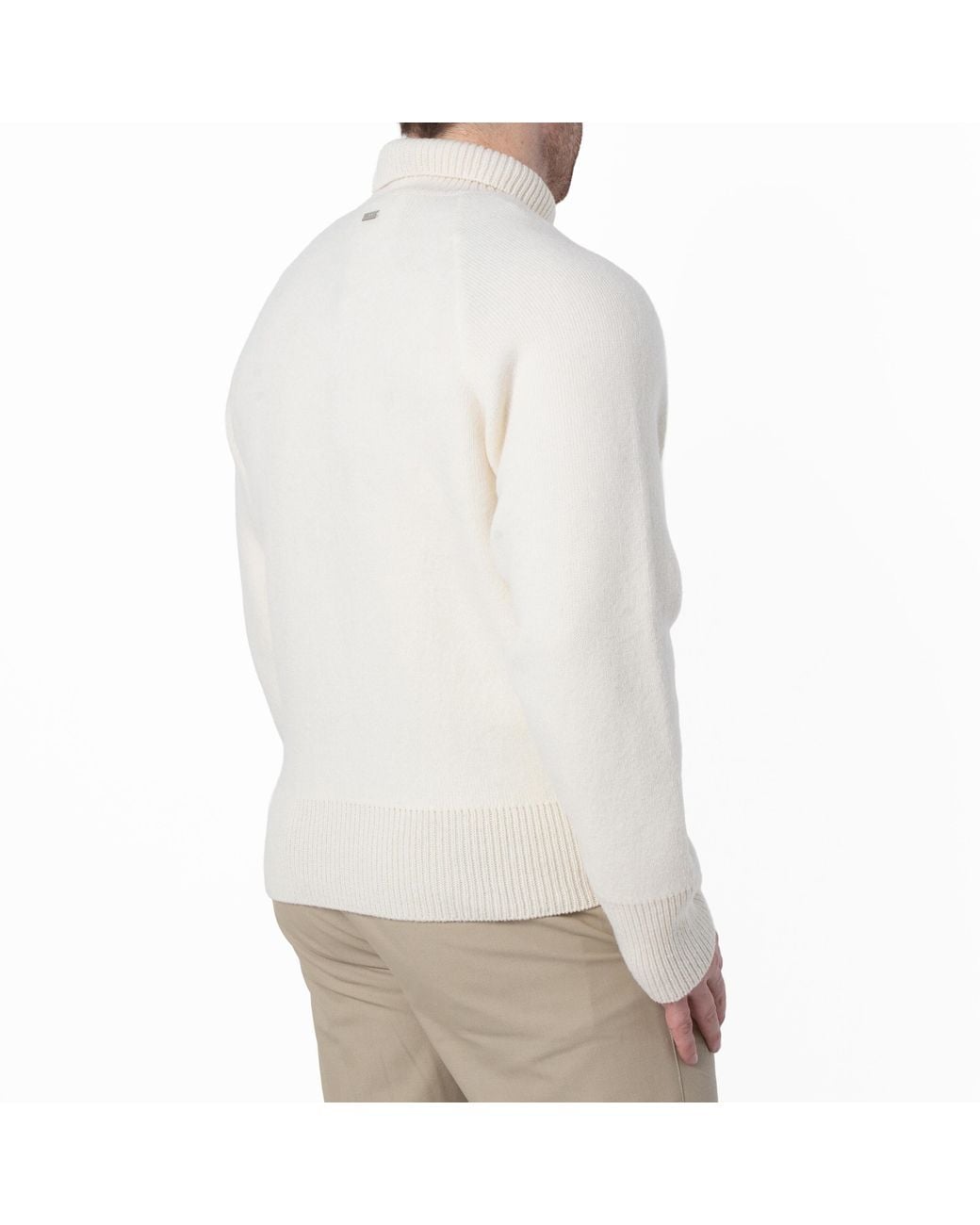 Ferragamo White Ferragamo High Neck Wool Sweater for men