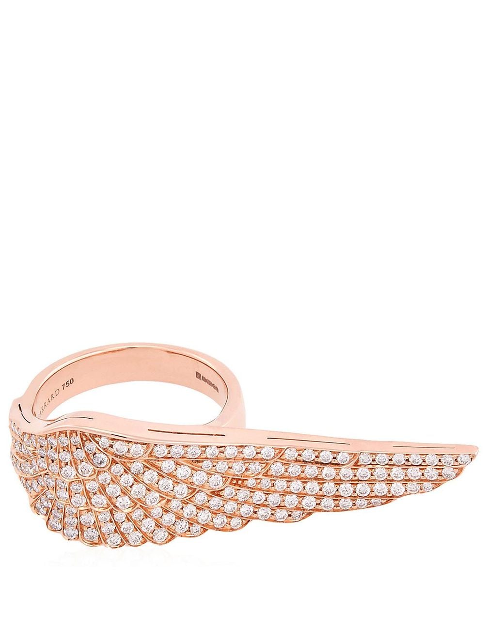 Garrard Pink 18K Rose Diamond Wings Reflection Ring for men