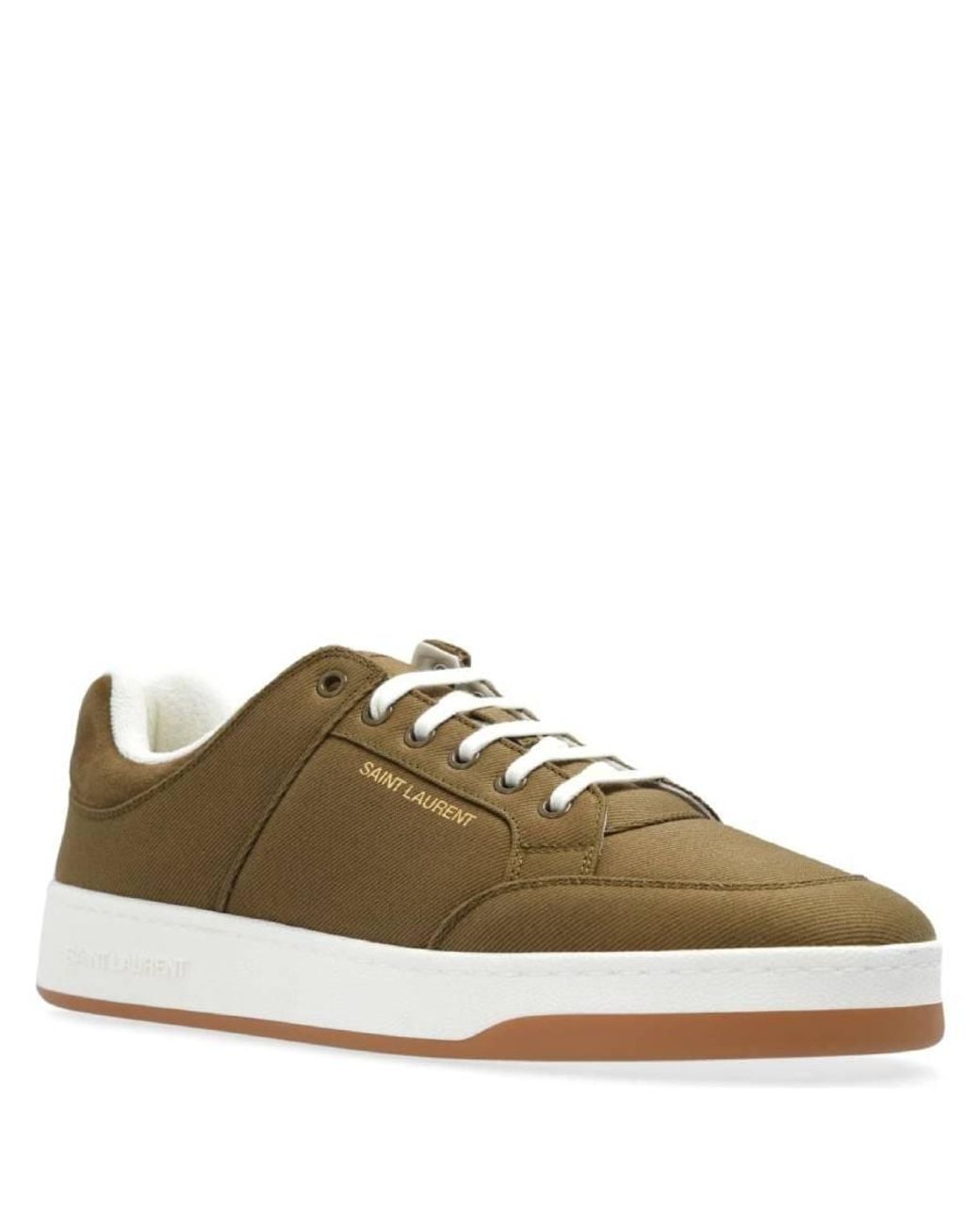 Saint Laurent Green Gabardine Sl/61 Low-Top Sneakers, Brand Size 41 Us for men