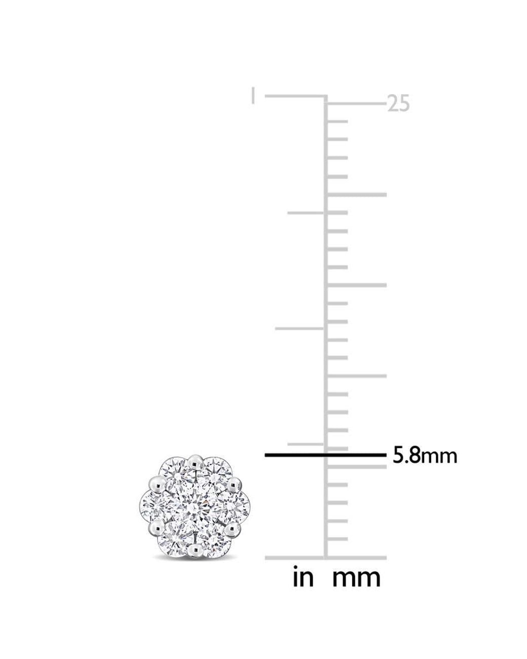 Created Forever Metallic 1/2Ct Tw Lab-Grown Floral Cluster Stud Earrings for men