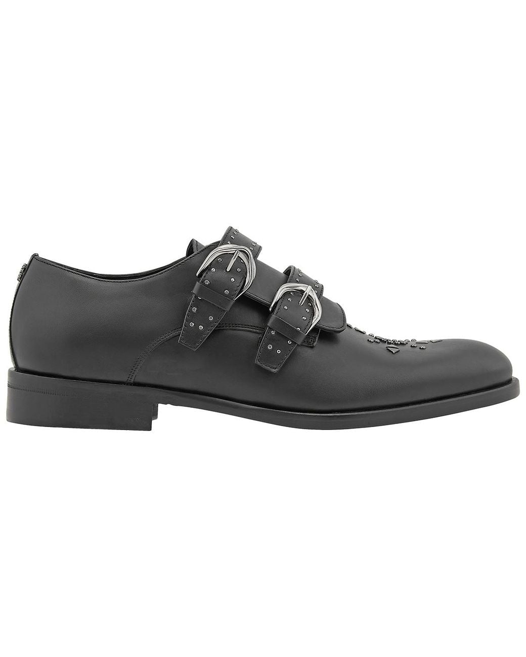 Roberto Cavalli Black Vitellino Buckled Loafers, Brand Size 39 Us for men