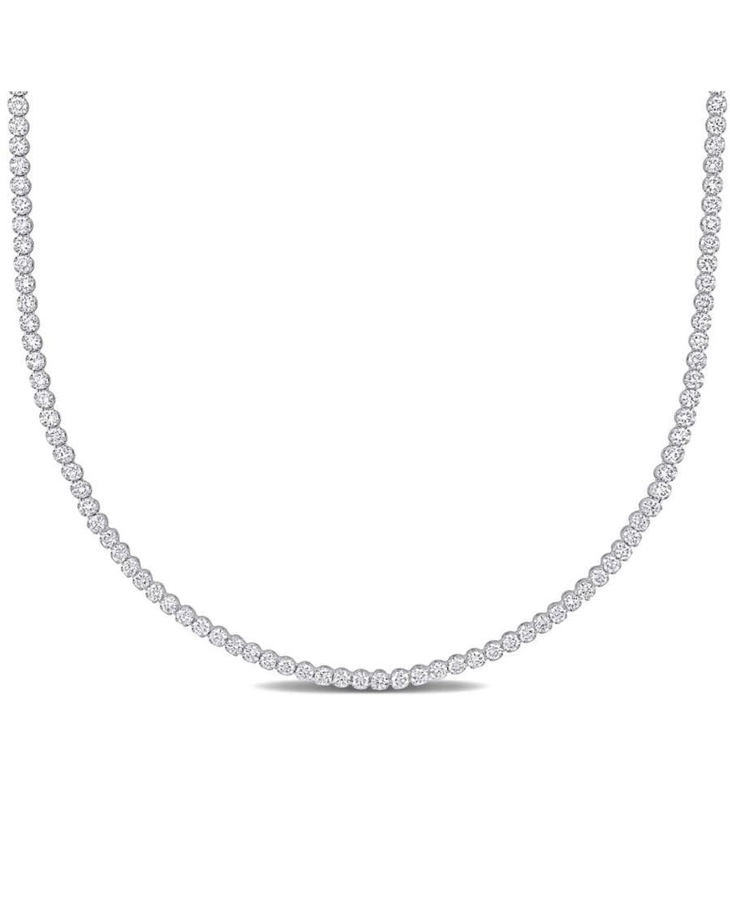 Created Forever Metallic 7 1/3 Ct Tw Lab Grown Diamond Tennis Necklace for men
