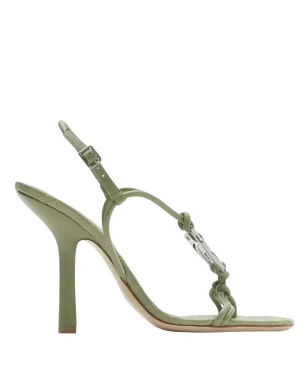 Burberry Metallic Ronda 105 Leather Sandals, Brand Size 35 Us