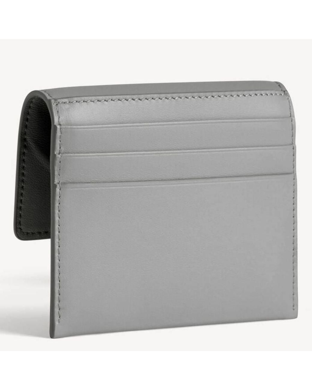 Balenciaga Gray Rodeo Calfskin Card Holder With Flap for men