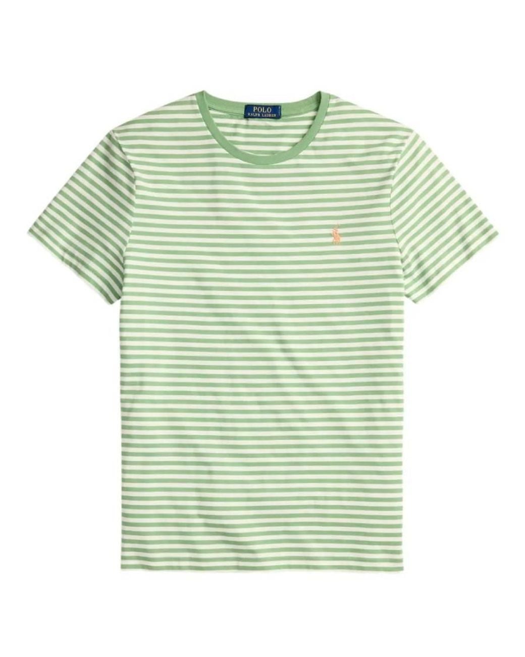 Polo Ralph Lauren Green Striped Jersey T-Shirt for men