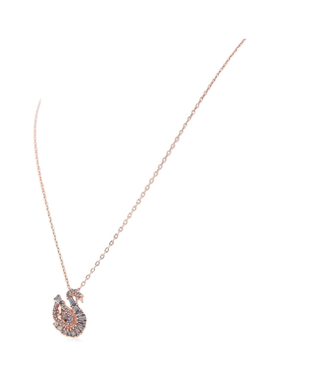 Swarovski Metallic 18K Rose- Plated Swan Pendant Necklace for men