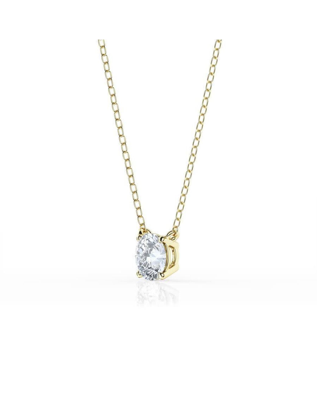 Brilliant Diamond Metallic 3/4 Carat Round Lab Grown Solitaire Diamond Pendant Necklace for men