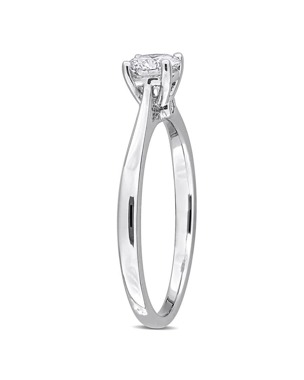 Created Forever Metallic 1/2Ct Tw Lab-Grown Diamond Solitaire Engagement Ring With Side Accents for men