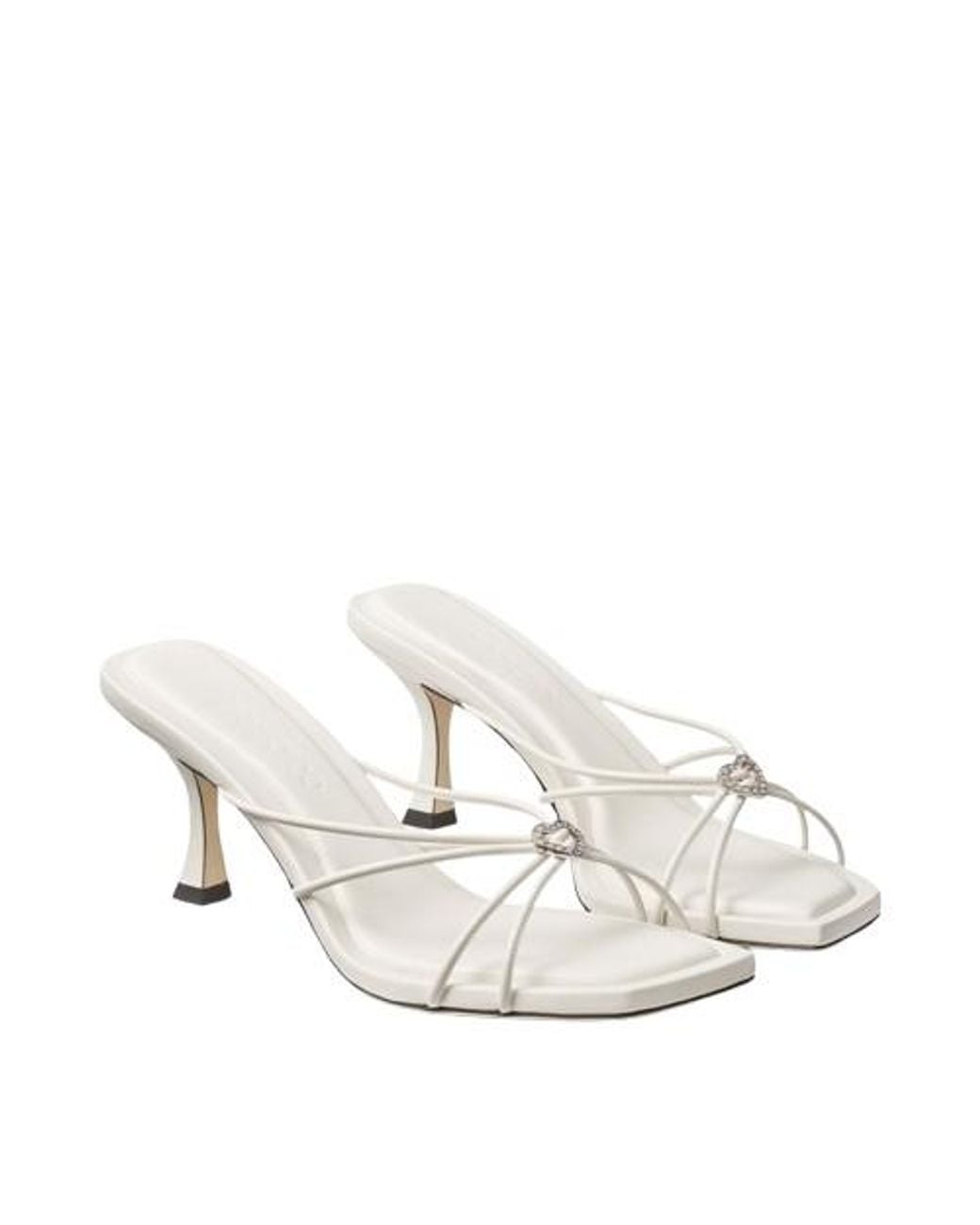 Jimmy Choo Metallic Indiya 70Mm Latte Mule Sandals, Brand Size 34.5 Us