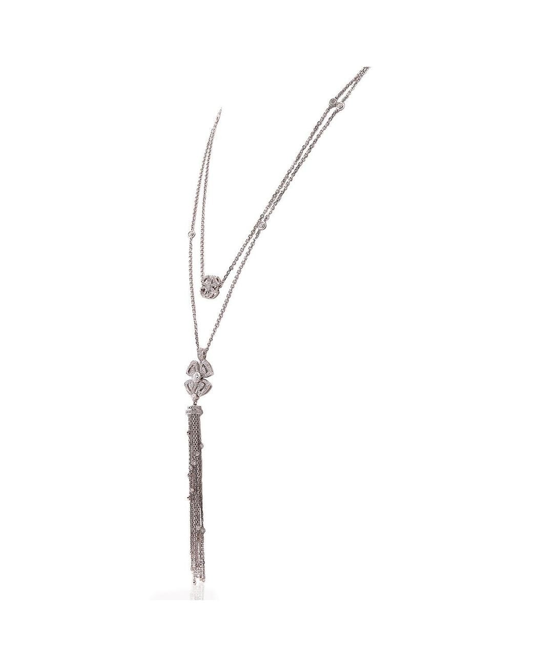 BVLGARI Metallic Fiorever 18K And Diamond Necklace for men