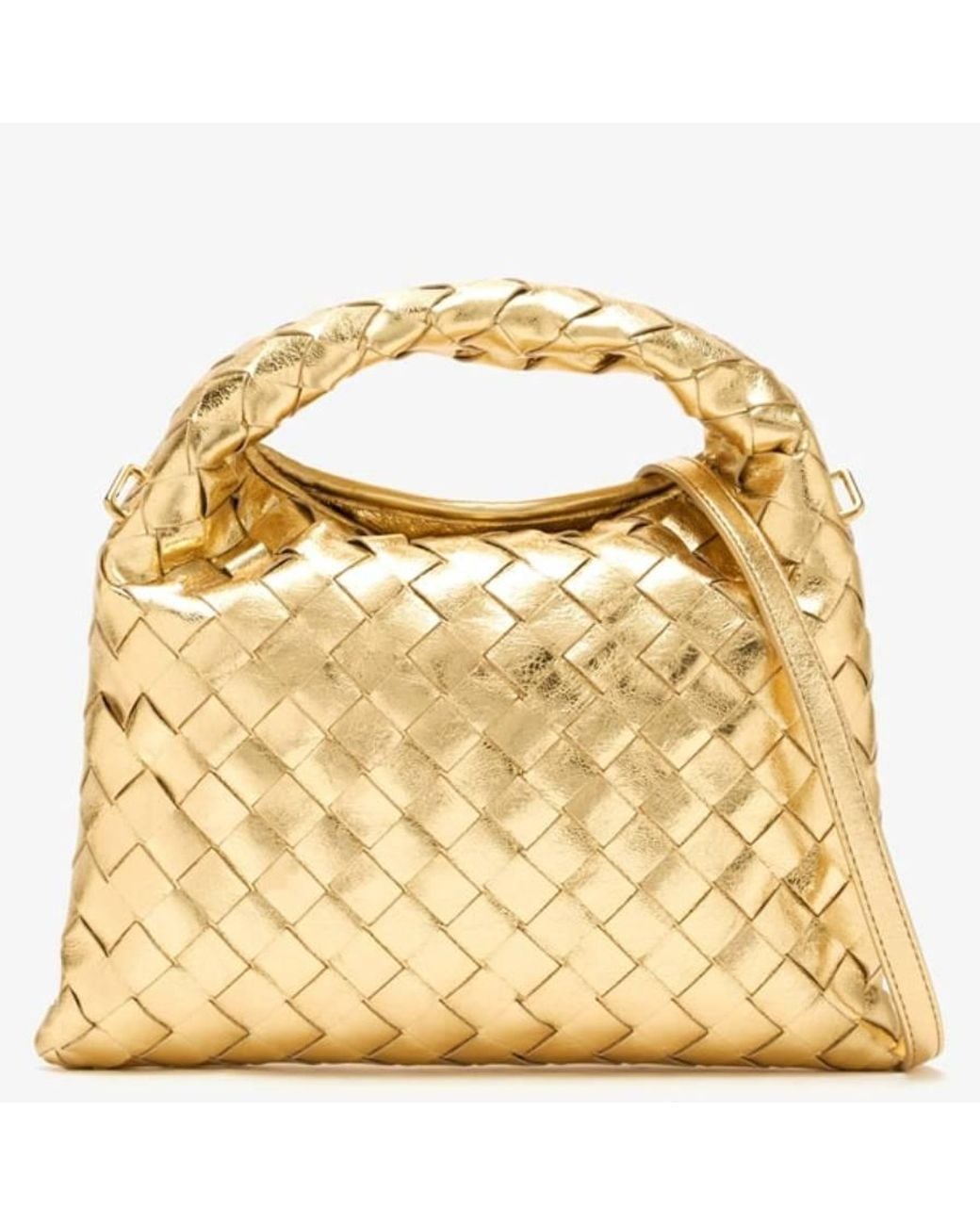Bottega Veneta Metallic Mini Hop Intrecciato Hobo Bag for men