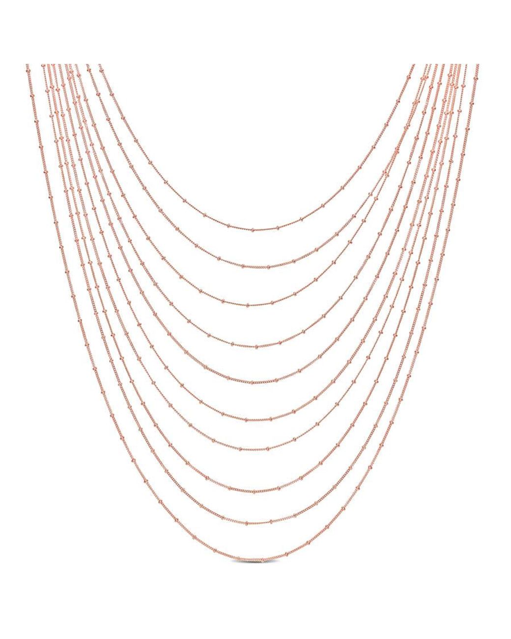 Amour Metallic Multi-Strand Chain Necklace