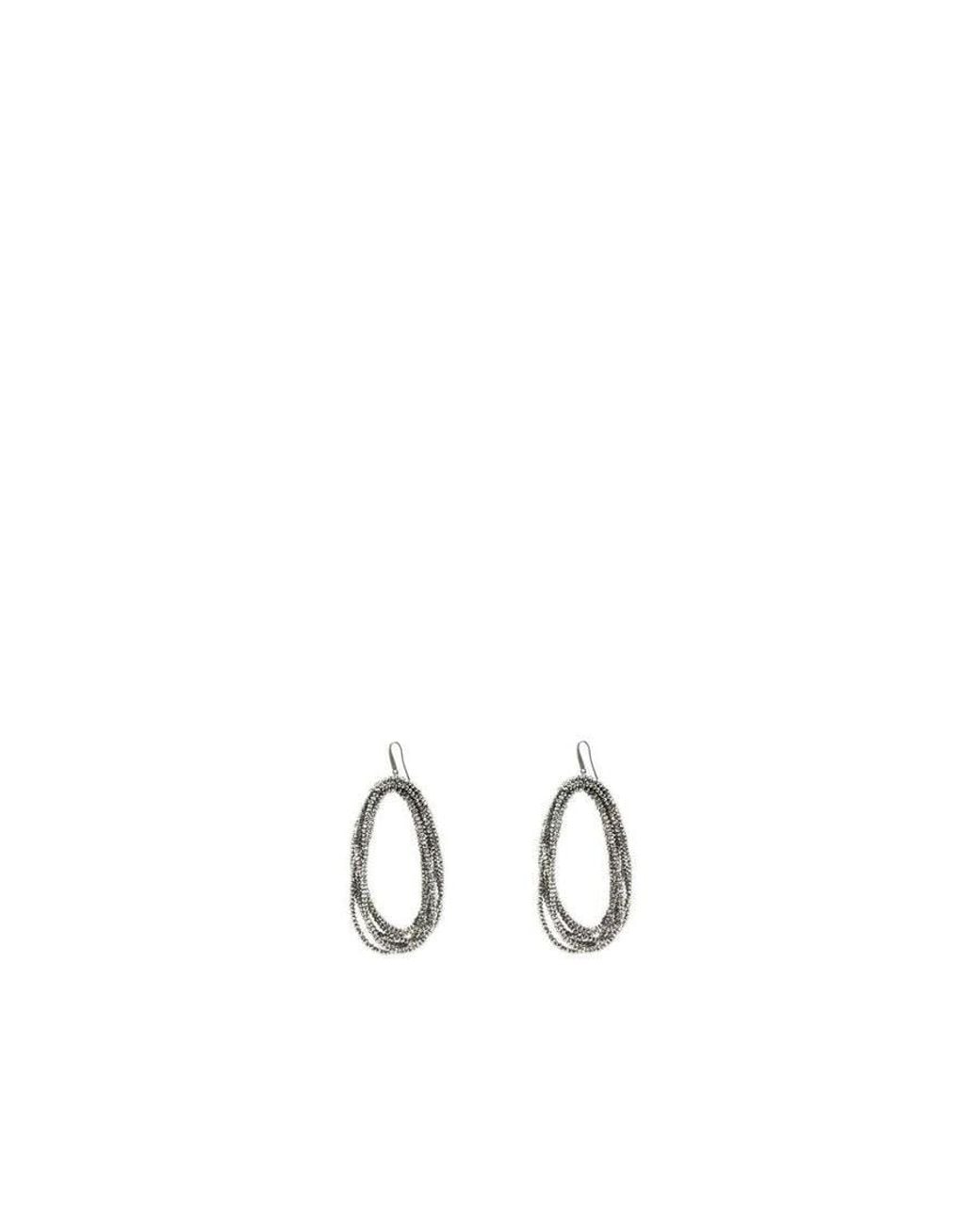 Brunello Cucinelli Metallic Glass Drop Earrings for men