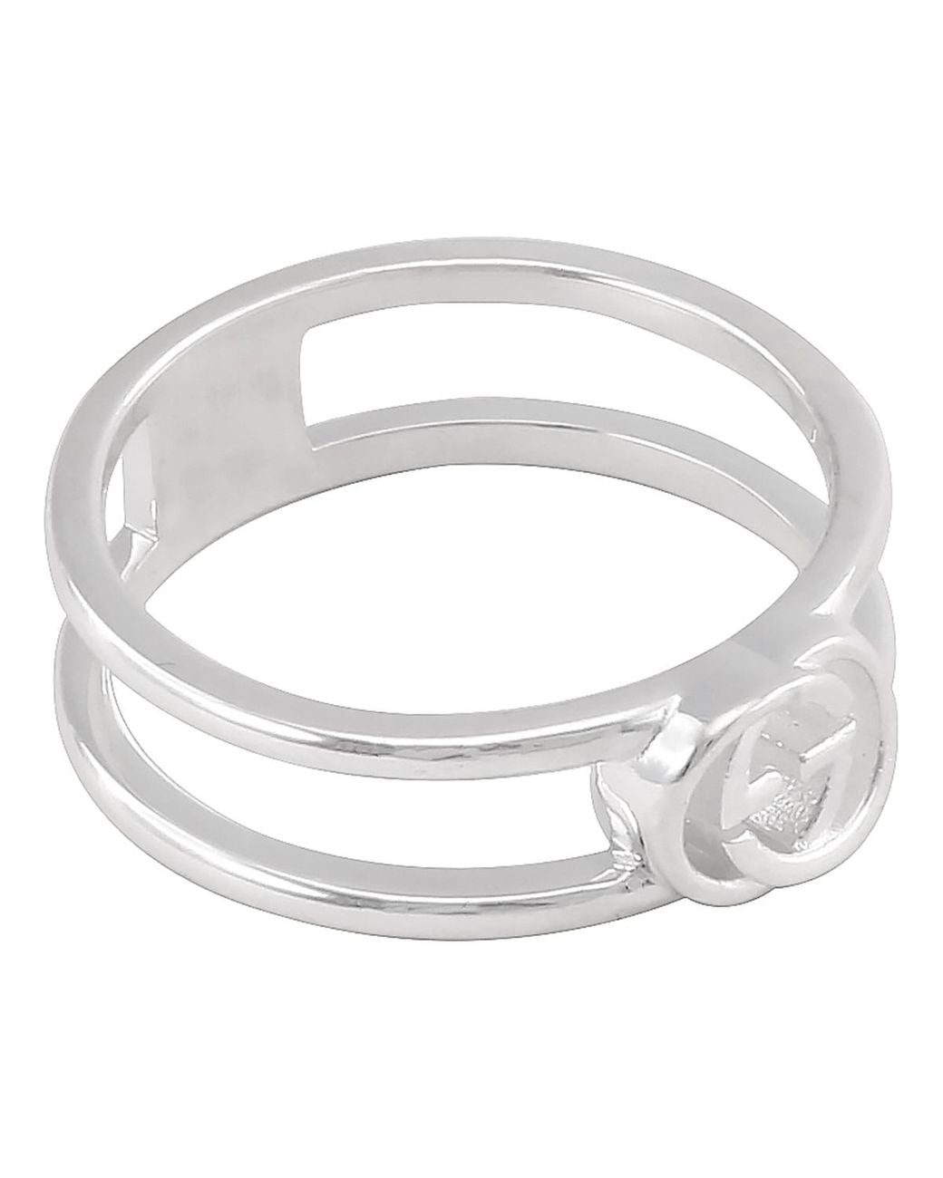 Gucci Metallic Ladies Sterling Interlocking G 6Mm Ring for men