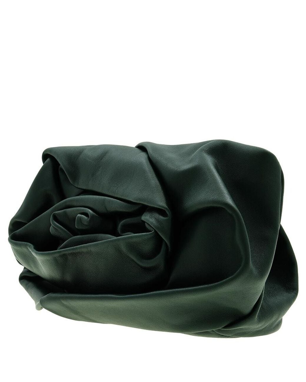 Burberry Green Rose Motif Leather Clutch