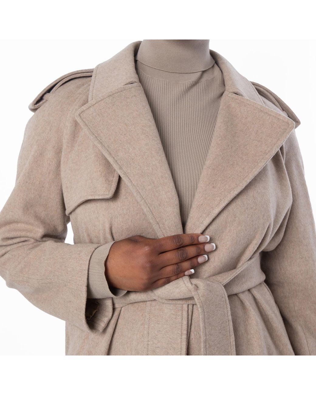 Burberry Brown Cashmere Wrap Belted Trench Coat, Brand Size 8 Us for men