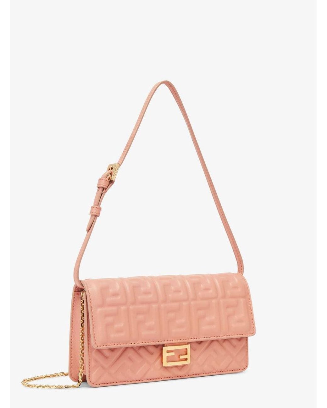 Fendi Pink Ff Embossed Compact Tube Wallet On Chain for men